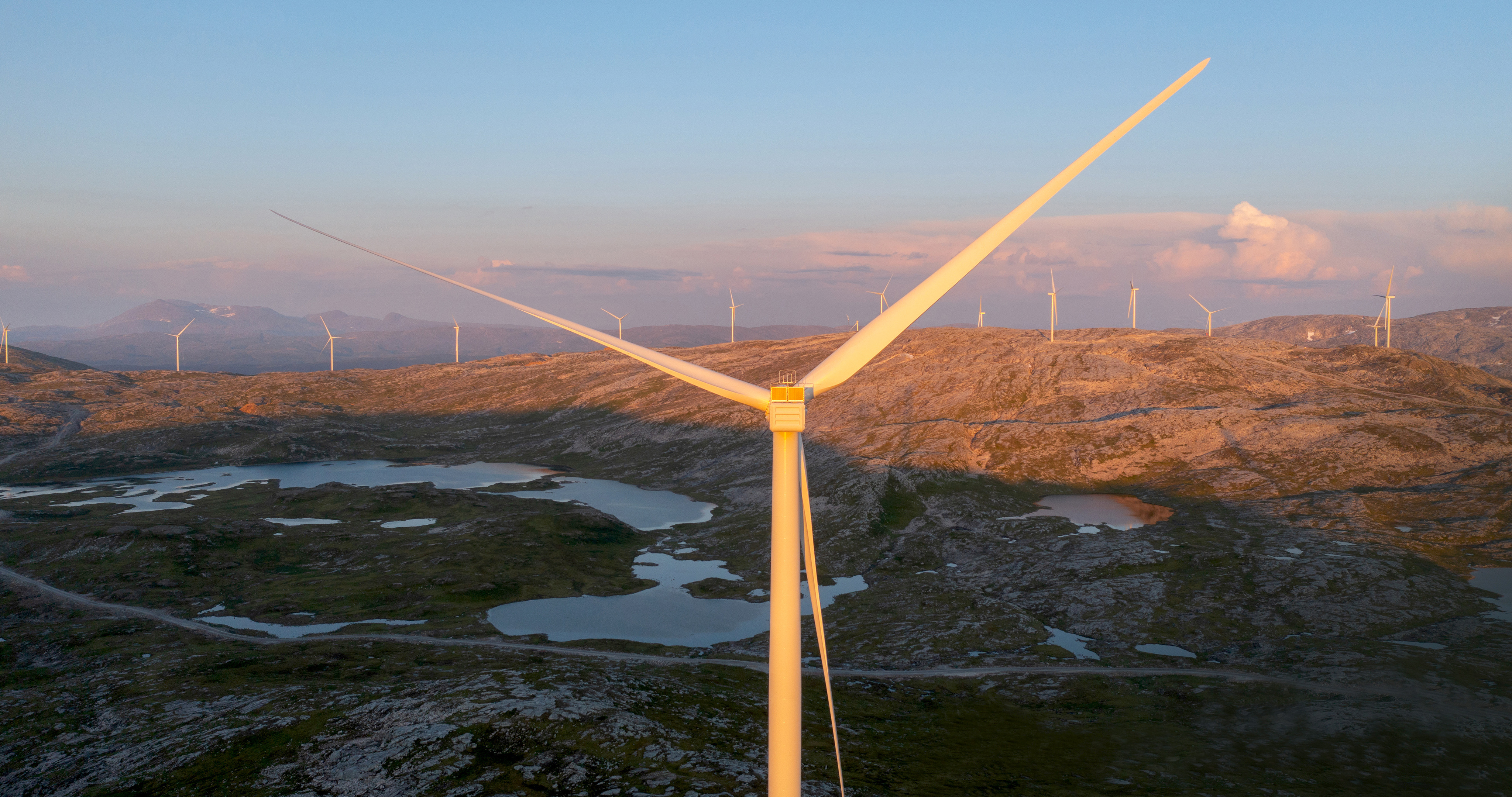 a group of wind turbines