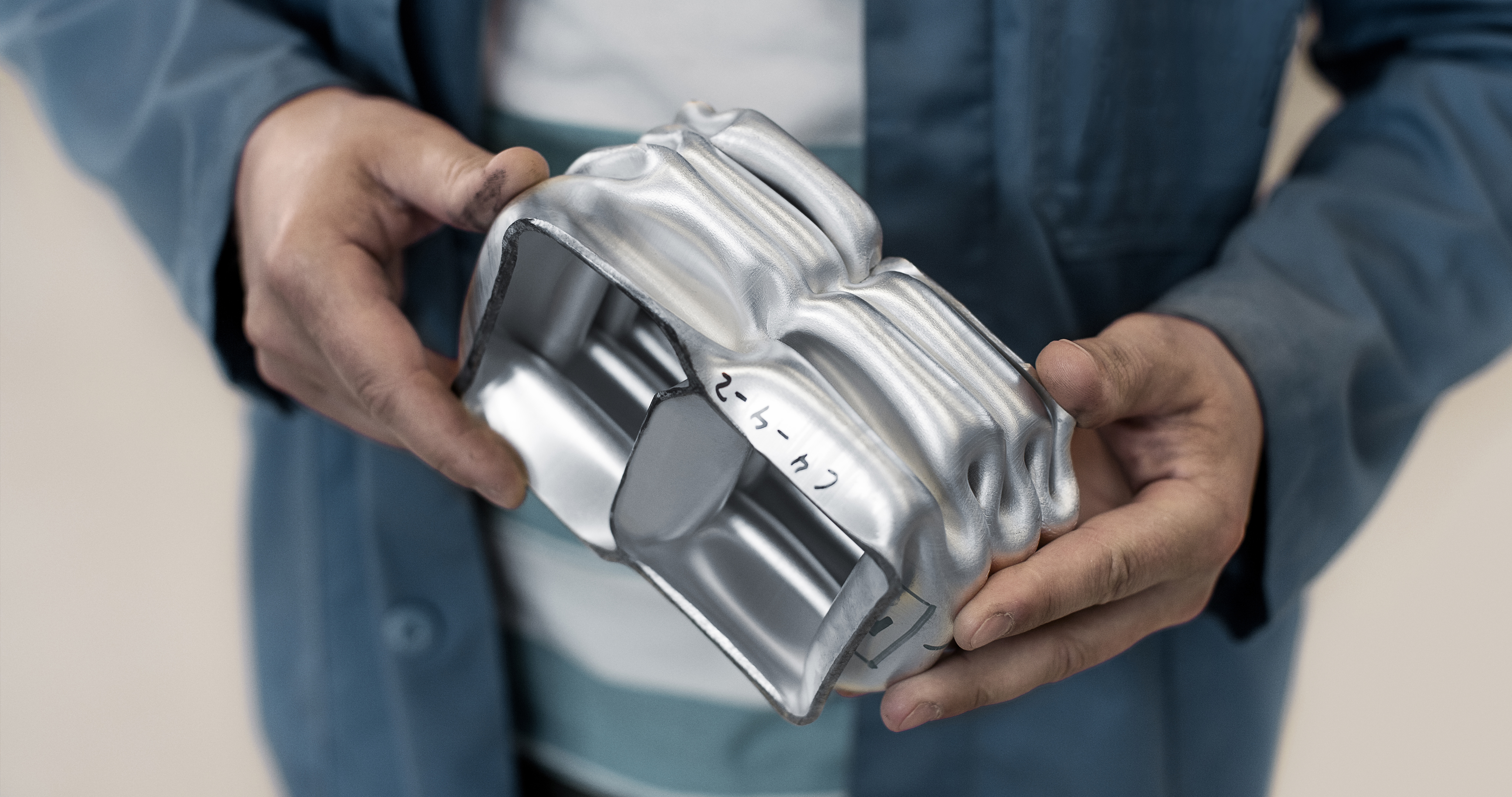 a person holding a device